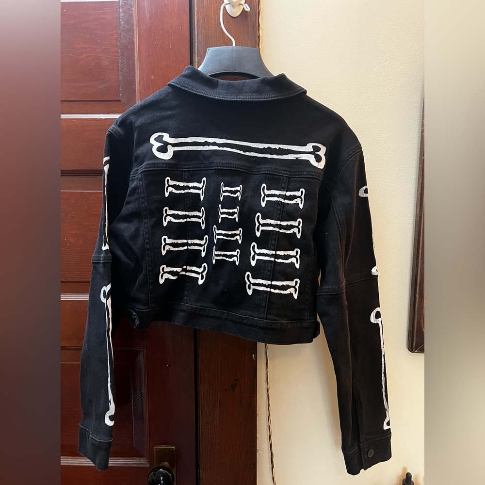 Skeleton High Low Denim Jacket - Picture 2 of 3